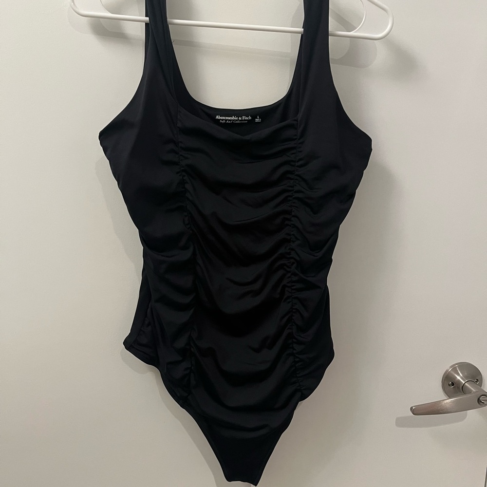 Abercrombie Black Ruched Bodysuit